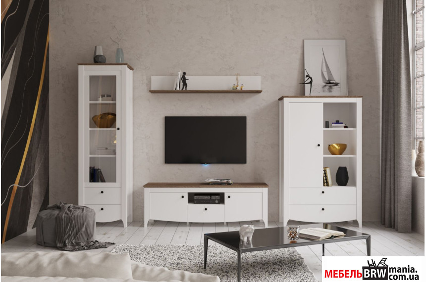 Стенка в гостиную Карина / Karina Гербор Нимфеа альба/дуб сонома трюфель