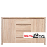 Шкафчик Каспиан / Kaspian KOM2D4S БРВ 2-дверный с 4 ящиками Дуб сонома
