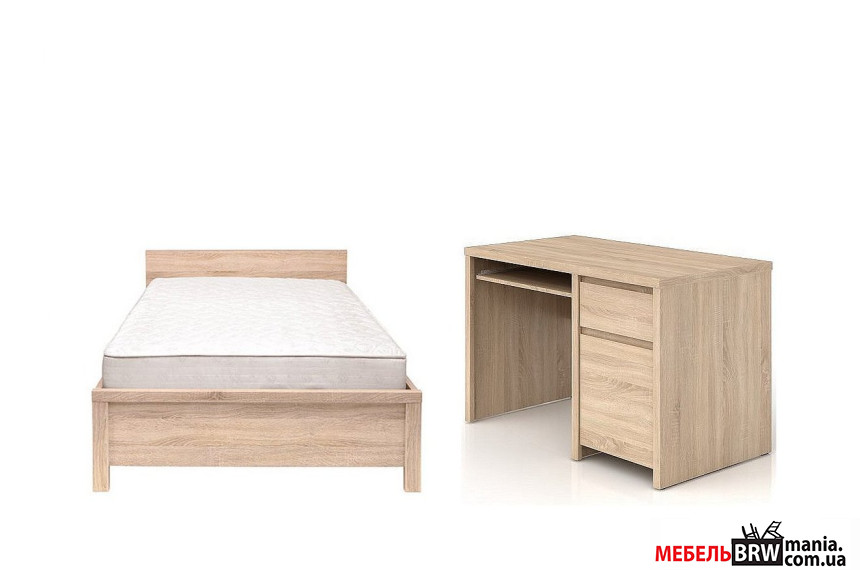 Набор мебели в детскую Каспиан 2 / Kaspian 2 БРВ Дуб сонома с кроватью, столом компьютерным