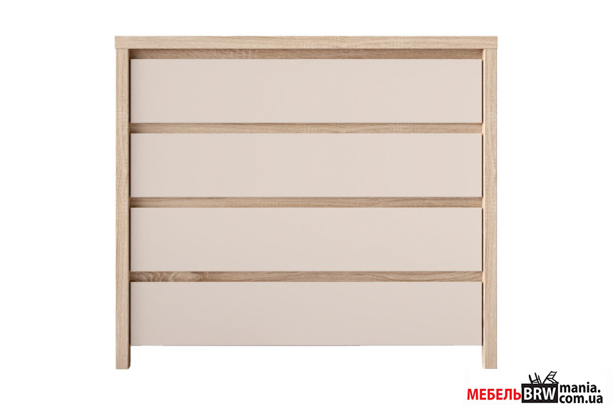 Комод Каспиан / Kaspian KOM4S БРВ с 4 ящиками Дуб сонома/кашемир