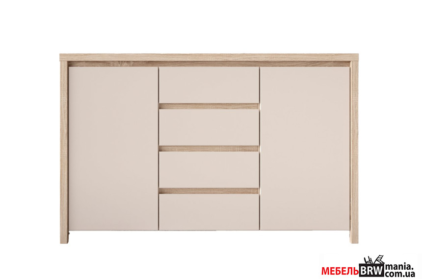 Шкафчик Каспиан / Kaspian KOM2D4S БРВ 2-дверный с 4 ящиками Дуб сонома/кашемир