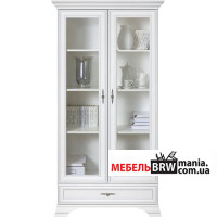 Вітрина Кентукі / Idento REG2W1S БРВ 2-дверна з 1 шухлядою Білий альпійський