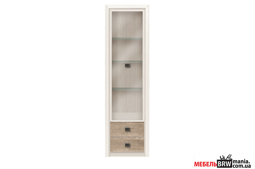 Витрина Коен 2 / Koen 2 REG1W2S БРВ 1-дверная с 2 ящиками Сосна аризонская/дуб корабельный