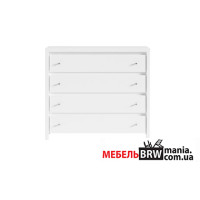 Комод Кристина / Kristina KOM4S (B) БРВ с 4 ящиками Белый/белый глянец