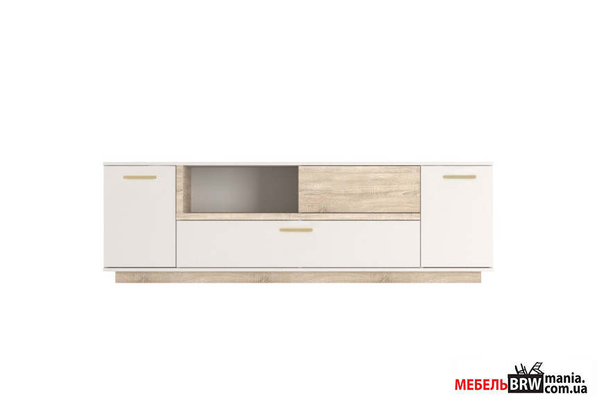 Тумба под ТВ Норд / Nord RTV2D1K1S Гербор 3-дверная с 1 ящиком Кашемир/дуб сонома