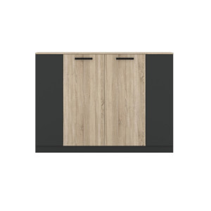Тумба офисная Офис Нью / Office New KOM4D Гербор 4-дверная Антрацит/дуб сонома