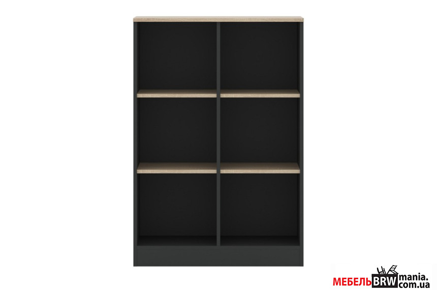 Тумба офисная Офис Нью / Office New KOM80 Гербор открытая Антрацит/дуб сонома