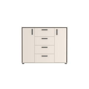 Комод Прайм / Prime KOM2D4S Гербор 2-дверный с 4 ящиками Кашемир/черный