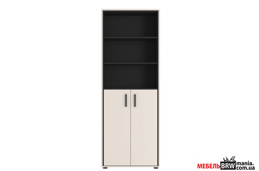 Пенал офисный Прайм / Prime REG2D80 Гербор 2-дверный Кашемир/черный