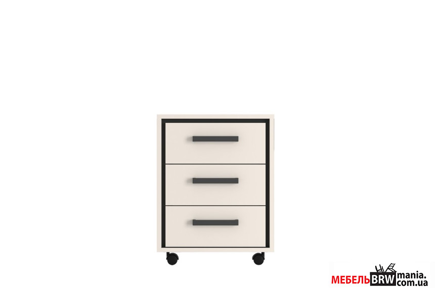 Тумба офісна під стіл з замком Прайм / Prime KON3S Гербор з 3 шухлядами Кашемір/чорний