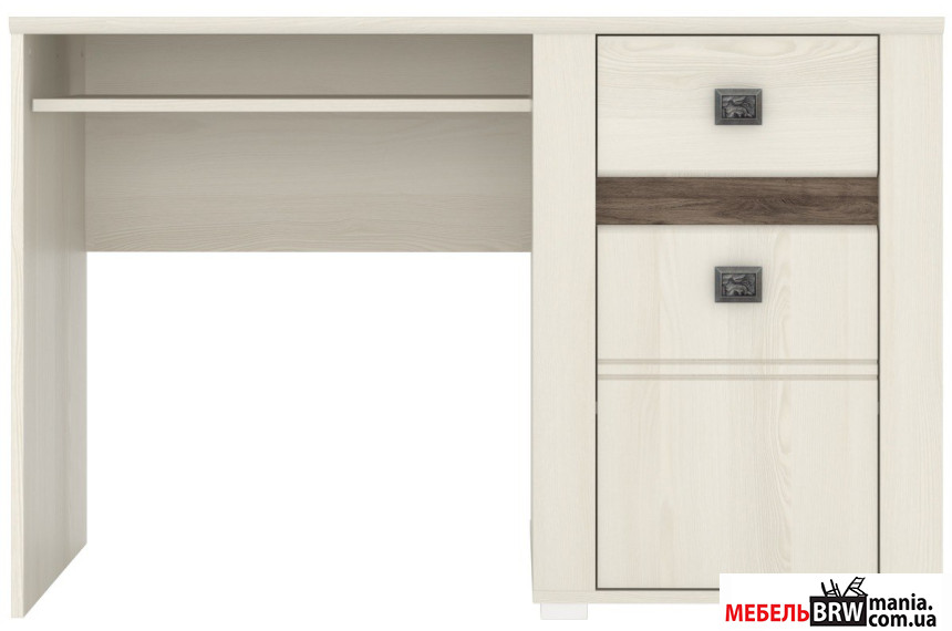 Стол компьютерный, письменный Селена / Selena BIU120 Гербор 1-дверный с 1 ящиком Ясень снежный