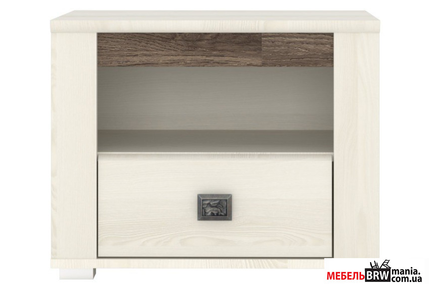 Тумба приліжкова Селена / Selena KOM1S Гербор з 1 шухлядою Ясен сніжний