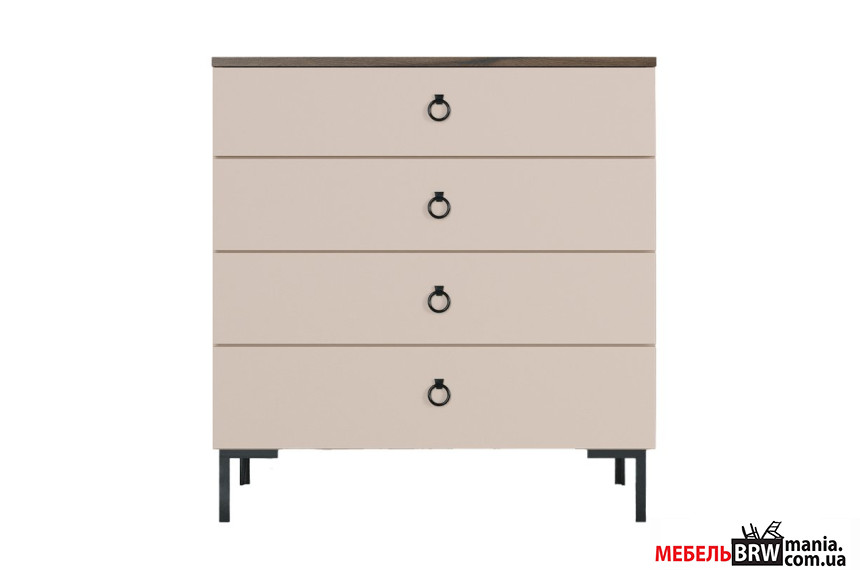 Комод Симпл / Simple KOM4S БРВ с 4 ящиками Макадамия/дуб ливорно