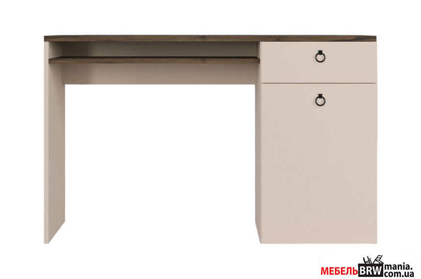 Стол компьютерный, письменный Симпл / Simple BIU120 БРВ 1-дверный с 1 ящиком Макадамия/дуб ливорно