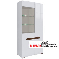 Вітрина Ацтека (Амелія) / Azteca Trio REG1W1D/21/9 БРВ 2-дверна з підсвіткою Білий/білий глянець Вітрина Ацтека (Амелія) / Azteca Trio REG1W1D/21/9 БРВ 2-дверна з підсвіткою Білий/білий глянець