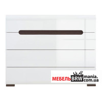 Комод Ацтека (Амелия) / Azteca Trio KOM4S/8/11 N БРВ с 4 ящиками Белый/белый глянец