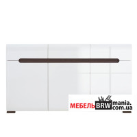 Тумба Ацтека (Амелия) / Azteca Trio KOM3D3S/8/15 N БРВ 3-дверная с 3 ящиками Белый/белый глянец