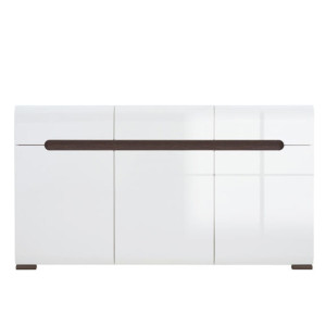 Тумба Ацтека (Амелия) / Azteca Trio KOM3D3S/8/15 N БРВ 3-дверная с 3 ящиками Белый/белый глянец