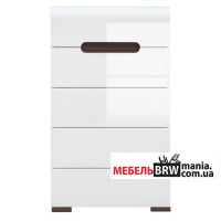 Комод Ацтека (Амелія) / Azteca Trio KOM5S/10/6 N БРВ з 5 шухлядами Білий/білий глянець Комод Ацтека (Амелія) / Azteca Trio KOM5S/10/6 N БРВ з 5 шухлядами Білий/білий глянець