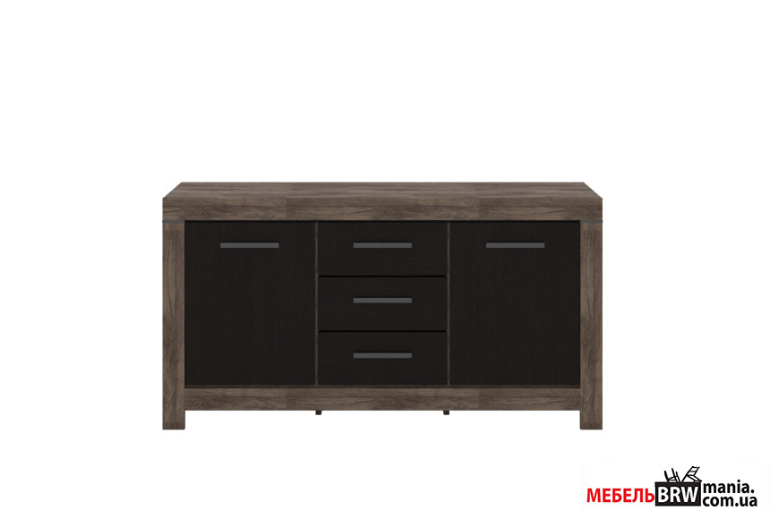 Комод Белен / Balin KOM2D3S Гербор 2-дверный с 3 ящиками Дуб травиата/дуб болотный коричневый