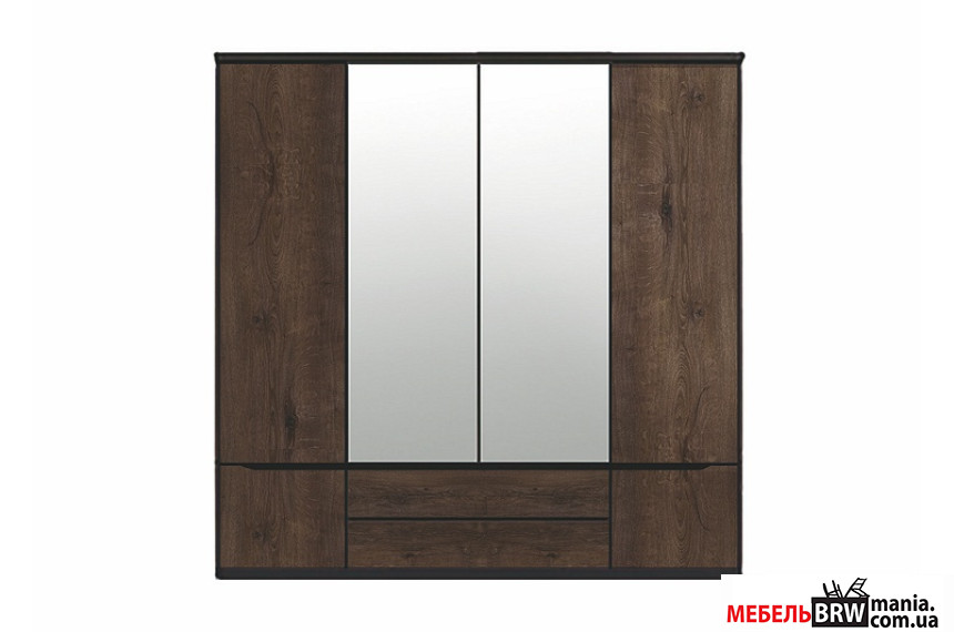 Шкаф платяной Джули / July SZF2D2L2S БРВ 6-дверный с зеркалом Венге магия/дуб конкордия