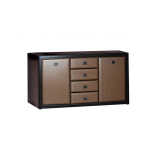 Комод Коен МДФ / Koen MDF KOM2D4S Гербор 2-дверный с 4 ящиками Венге магия/штрокс темный