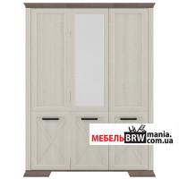 Шкаф платяной Марсель / Marsel SZF3D Гербор 3-дверный с зеркалом Ясень снежный/дуб сонома трюфель
