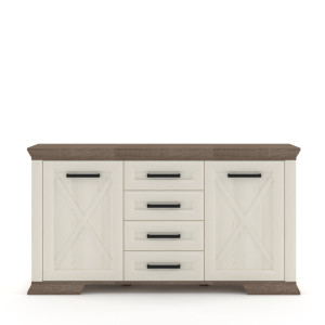 Комод Марсель / Marsel KOM2D4S Гербор 2-дверний з 4 шухлядами Ясен сніжний/дуб сонома трюфель