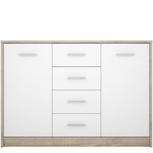 Комод Непо / Nepo Plus KOM2D4S Гербор 2-дверный с 4 ящиками Дуб сонома/нимфеа альба
