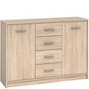Комод Непо / Nepo Plus KOM2D4S Гербор 2-дверный с 4 ящиками Дуб сонома
