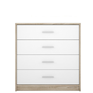 Комод Непо / Nepo Plus KOM4S Гербор с 4 ящиками Дуб сонома/нимфеа альба