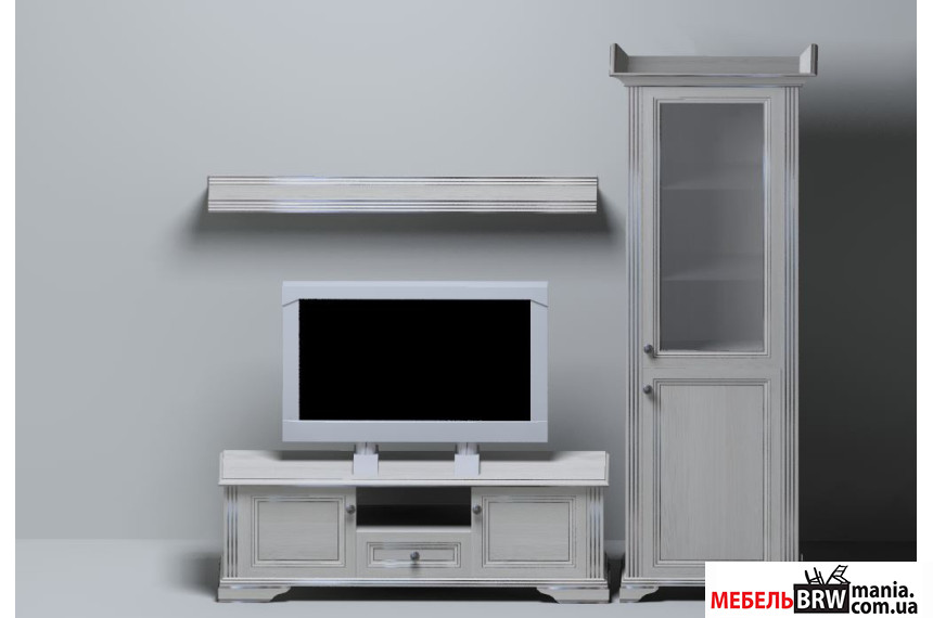 Стінка у вітальню Вайт / White Гербор Ясен сніжний/сосна срібна