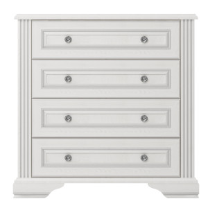 Комод Вайт / White 4S/90 Гербор з 4 шухлядами Ясен сніжний/сосна срібна